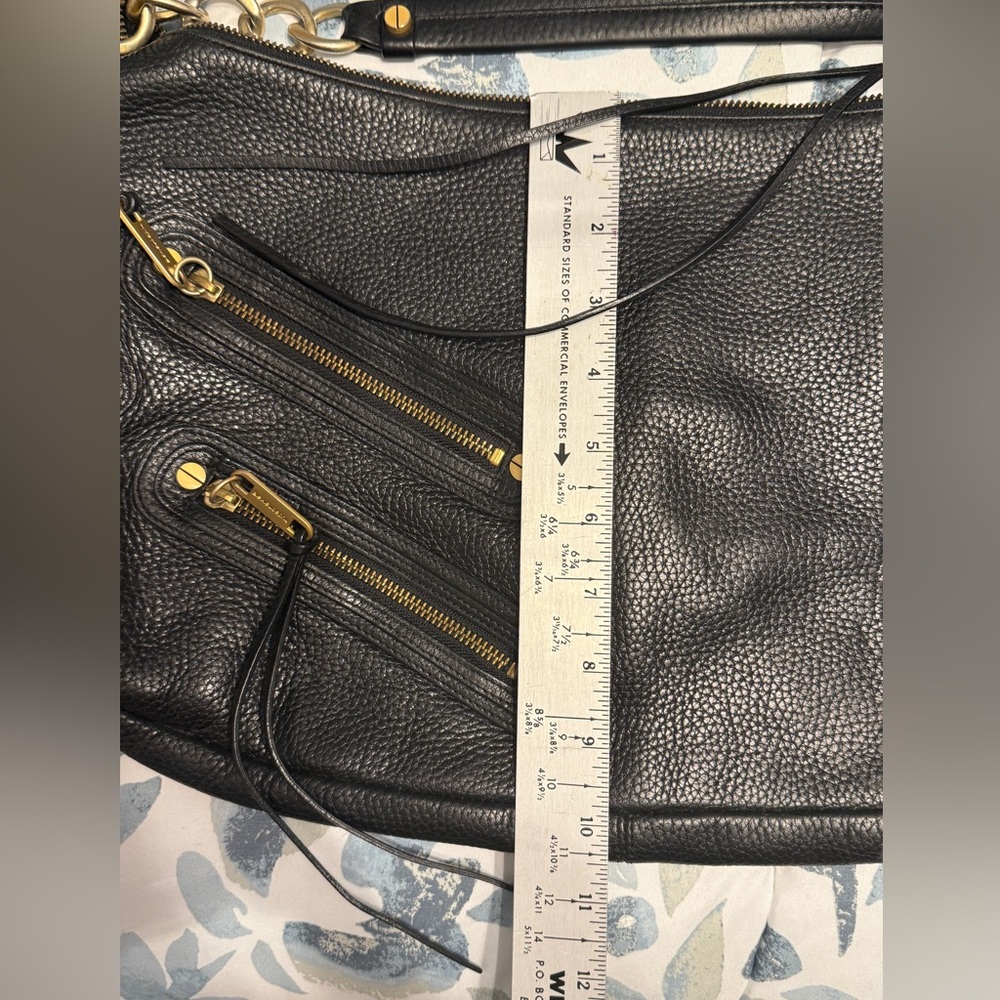 Alexis Hudson Black and Gold Hobo Bag with Textured Leather - Picture 3 of 5